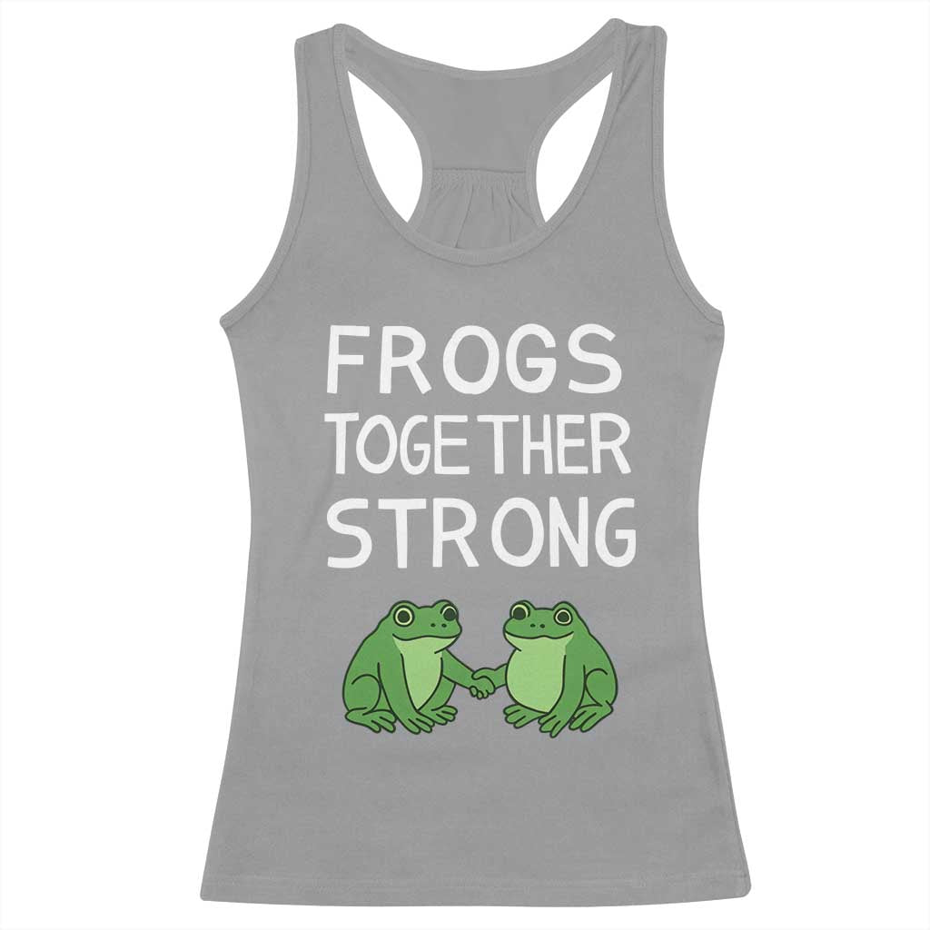Frogs Together Strong Racerback Tank Top Free Portland Oregon Unity Meme - Wonder Print Shop