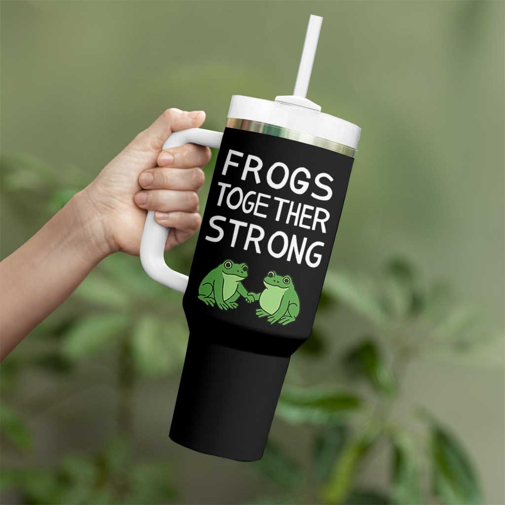 Frogs Together Strong Tumbler With Handle Free Portland Oregon Unity Meme - Wonder Print Shop
