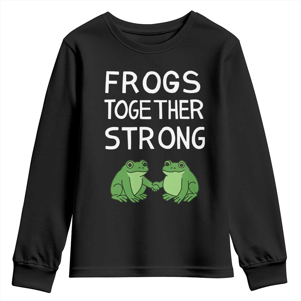 Frogs Together Strong Youth Sweatshirt Free Portland Oregon Unity Meme - Wonder Print Shop