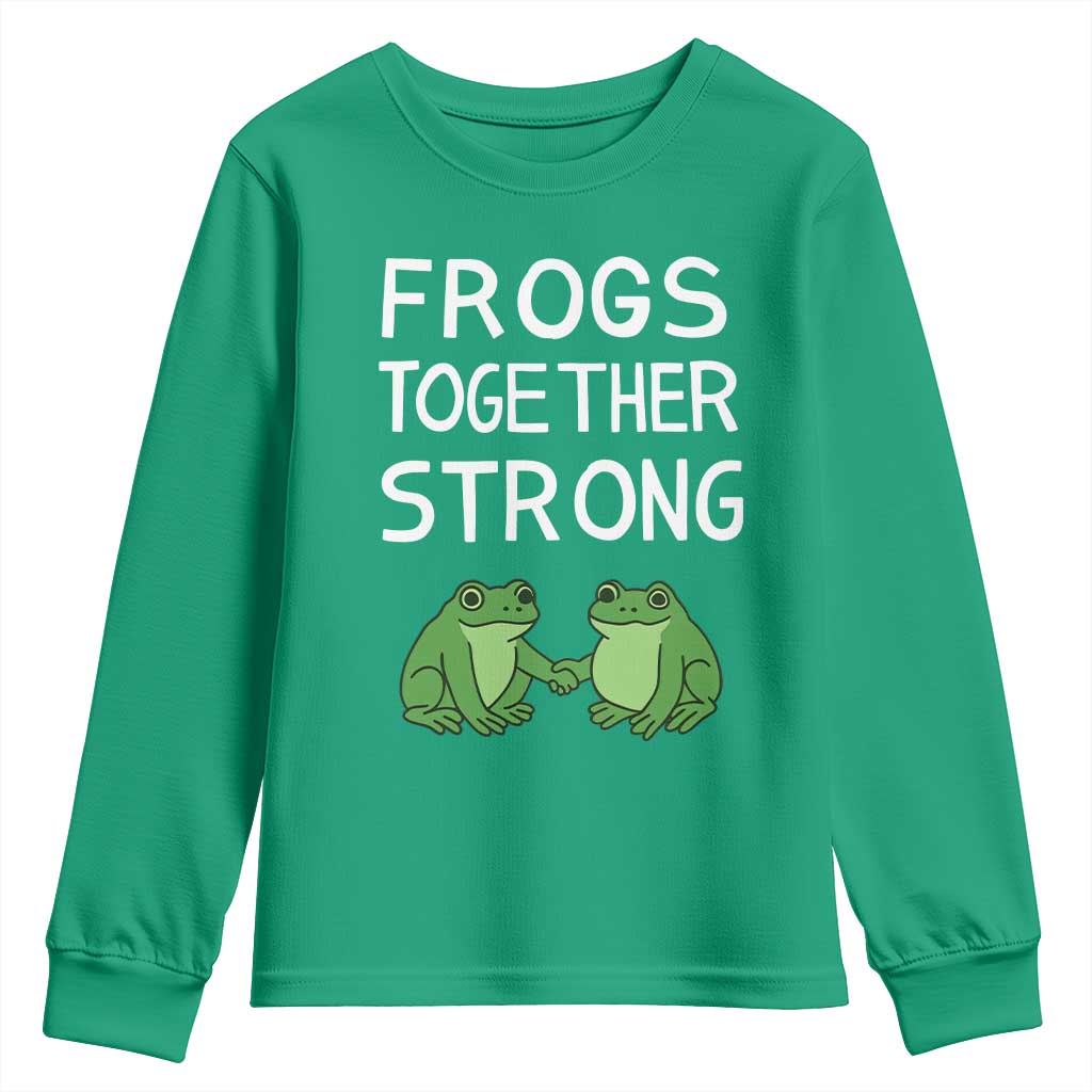 Frogs Together Strong Youth Sweatshirt Free Portland Oregon Unity Meme - Wonder Print Shop