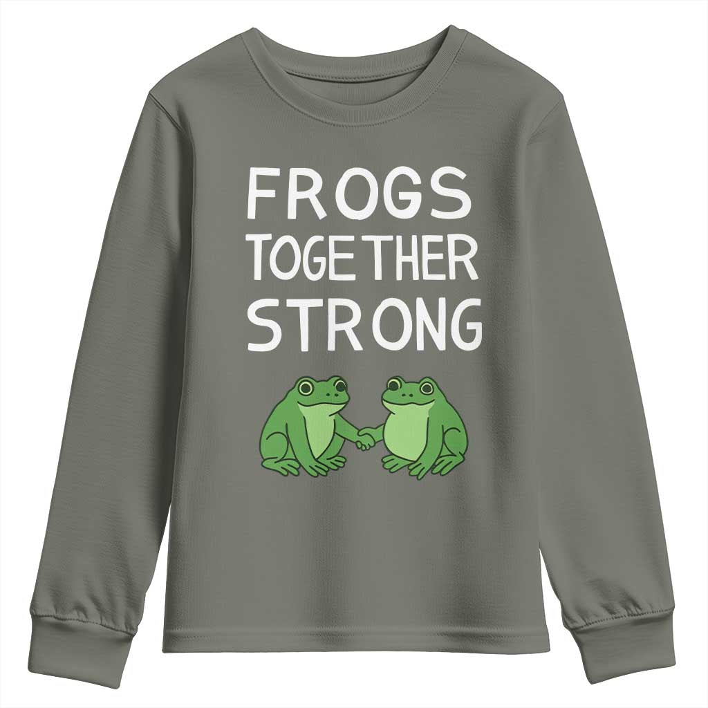 Frogs Together Strong Youth Sweatshirt Free Portland Oregon Unity Meme - Wonder Print Shop
