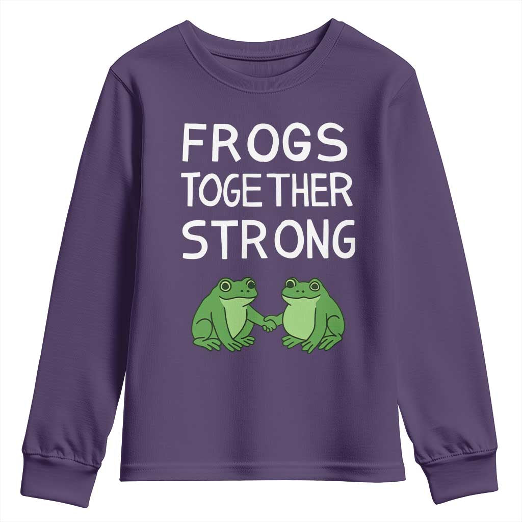 Frogs Together Strong Youth Sweatshirt Free Portland Oregon Unity Meme - Wonder Print Shop