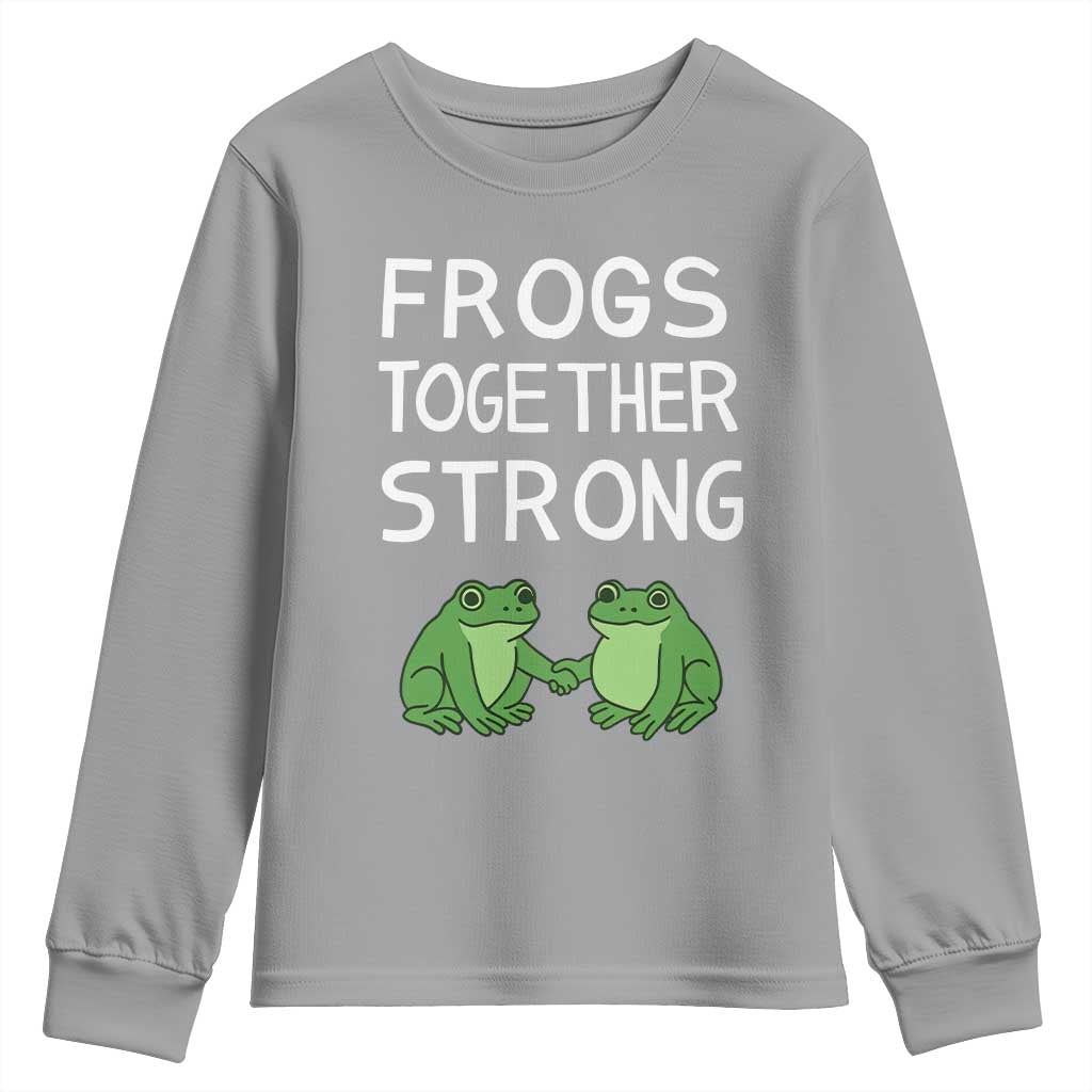 Frogs Together Strong Youth Sweatshirt Free Portland Oregon Unity Meme - Wonder Print Shop