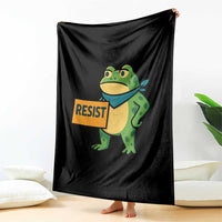 Retro Frog Resist Throw Blanket Free Portland Oregon Funny Cartoon Graphic - Wonder Print Shop