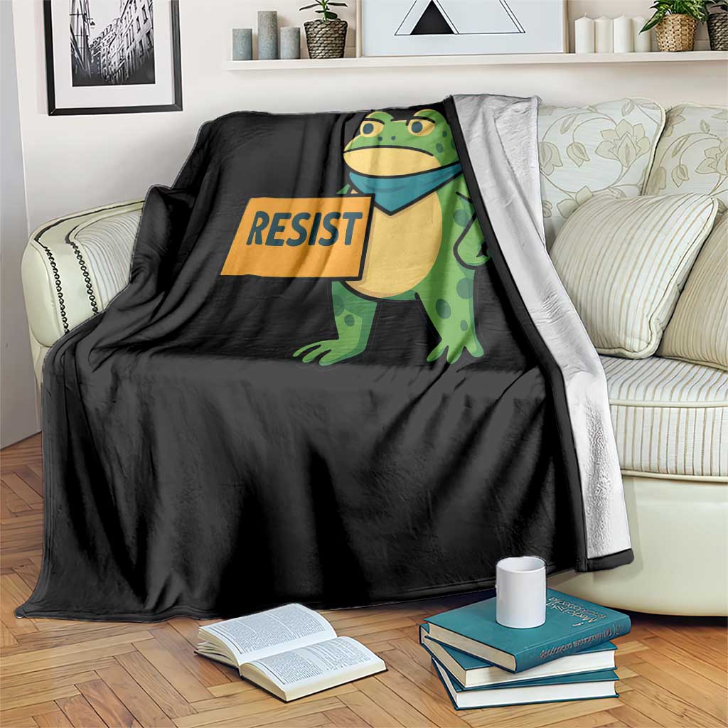 Retro Frog Resist Throw Blanket Free Portland Oregon Funny Cartoon Graphic - Wonder Print Shop
