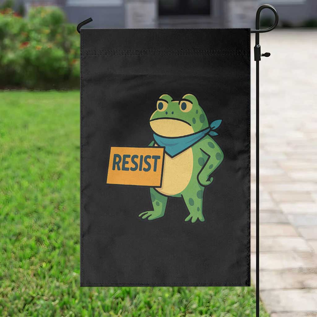 Retro Frog Resist Garden Flag Free Portland Oregon Funny Cartoon Graphic - Wonder Print Shop