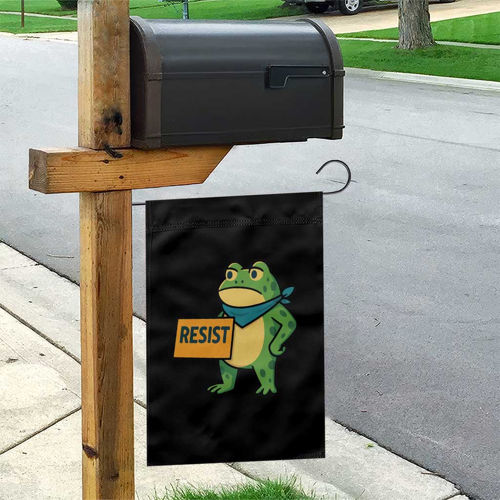 Retro Frog Resist Garden Flag Free Portland Oregon Funny Cartoon Graphic - Wonder Print Shop