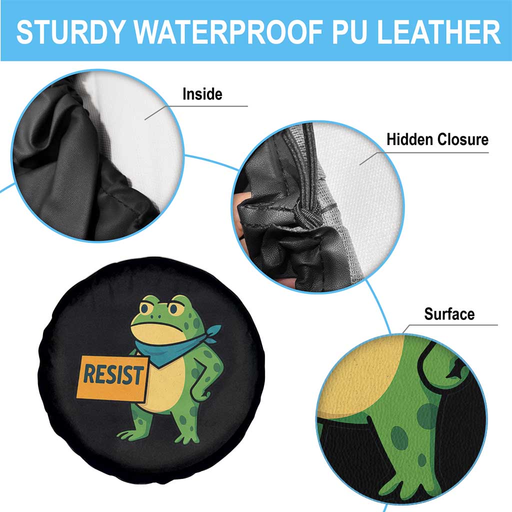 Retro Frog Resist Spare Tire Cover Free Portland Oregon Funny Cartoon Graphic - Wonder Print Shop