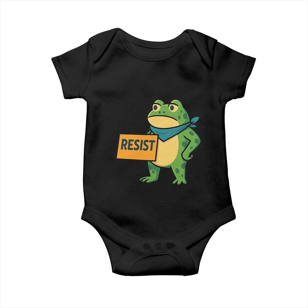 Retro Frog Resist Baby Onesie Free Portland Oregon Funny Cartoon Graphic - Wonder Print Shop