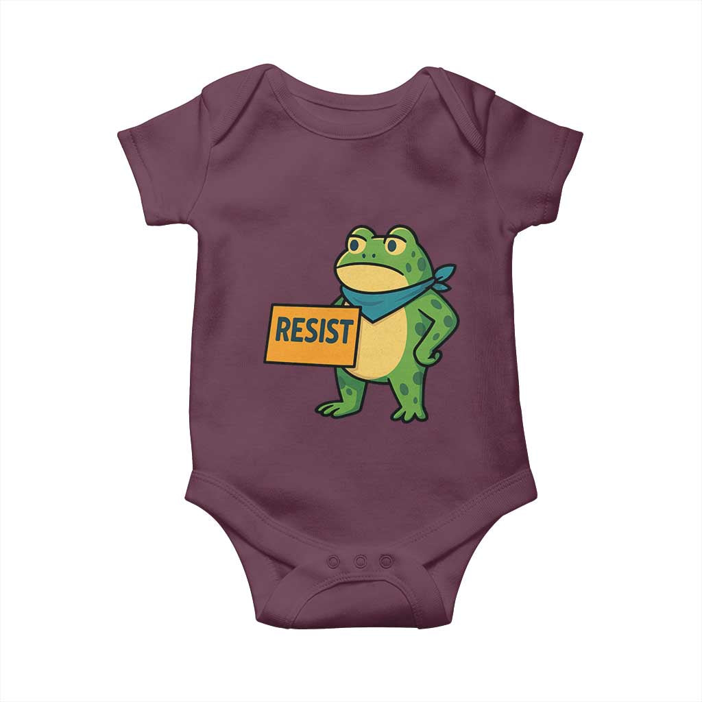 Retro Frog Resist Baby Onesie Free Portland Oregon Funny Cartoon Graphic - Wonder Print Shop