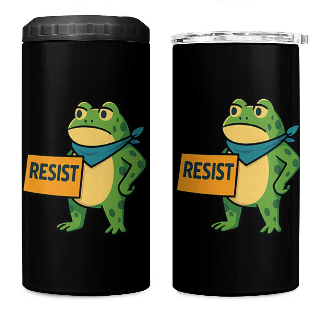 Retro Frog Resist 4 in 1 Can Cooler Tumbler Free Portland Oregon Funny Cartoon Graphic - Wonder Print Shop