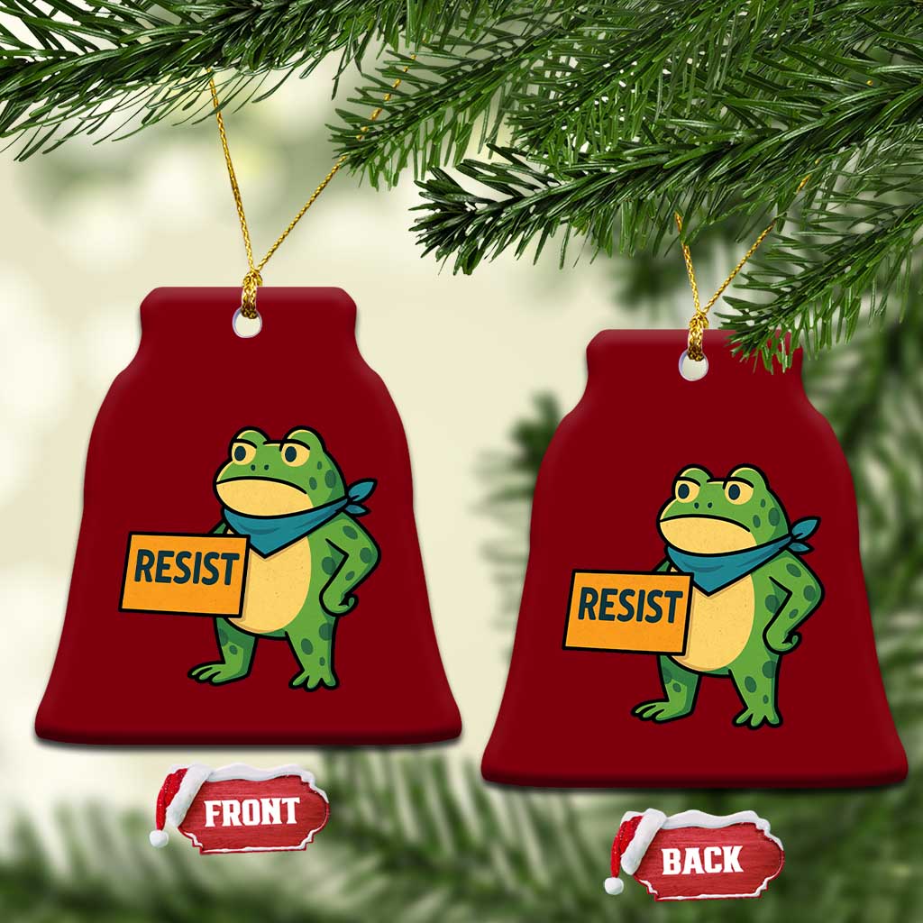 Retro Frog Resist Ceramic Ornament Free Portland Oregon Funny Cartoon Graphic - Wonder Print Shop
