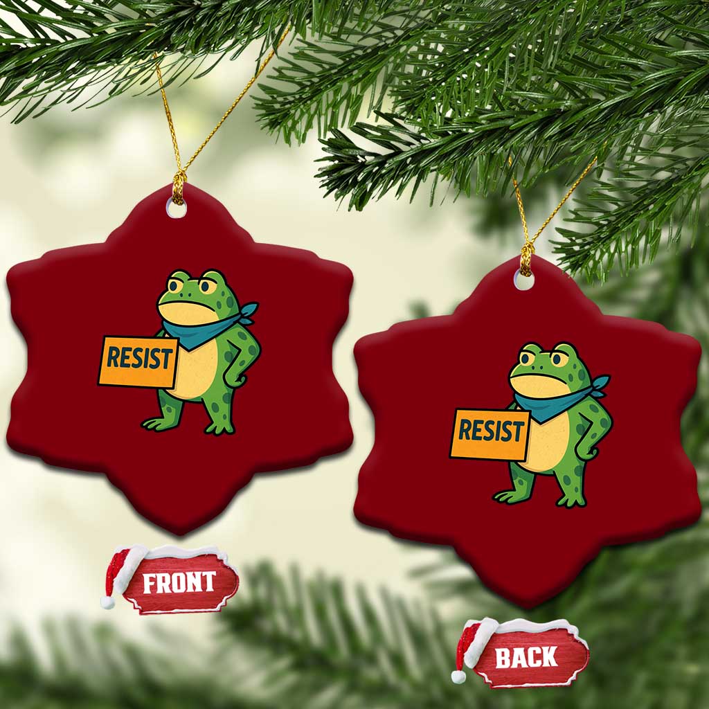 Retro Frog Resist Ceramic Ornament Free Portland Oregon Funny Cartoon Graphic - Wonder Print Shop