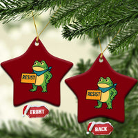 Retro Frog Resist Ceramic Ornament Free Portland Oregon Funny Cartoon Graphic - Wonder Print Shop