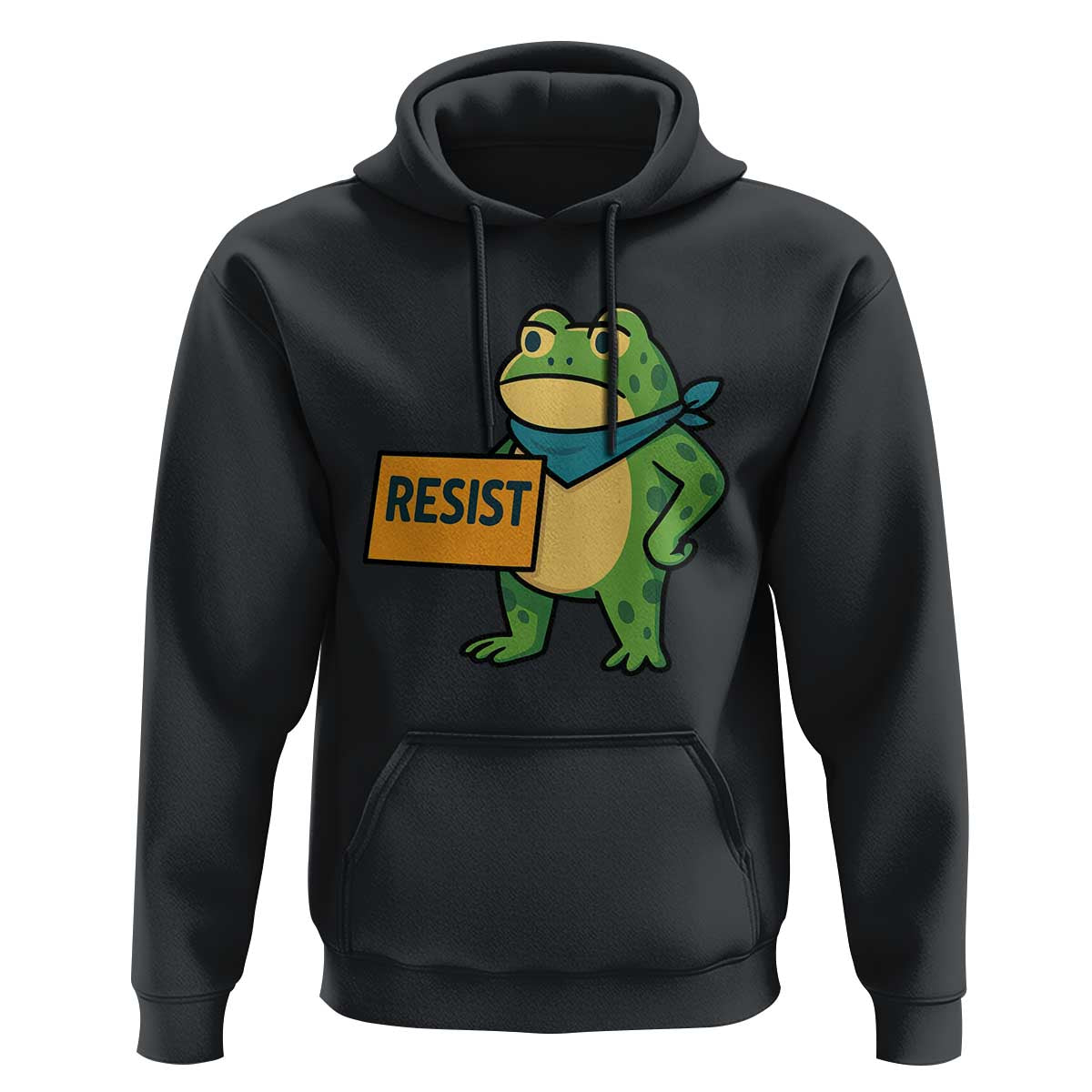 Retro Frog Resist Hoodie Free Portland Oregon Funny Cartoon Graphic - Wonder Print Shop