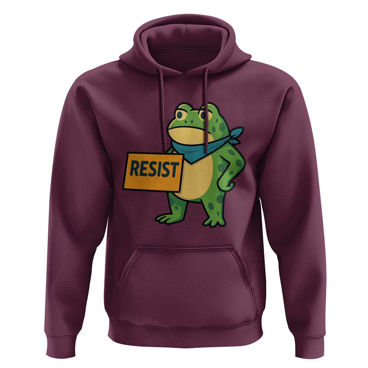 Retro Frog Resist Hoodie Free Portland Oregon Funny Cartoon Graphic - Wonder Print Shop