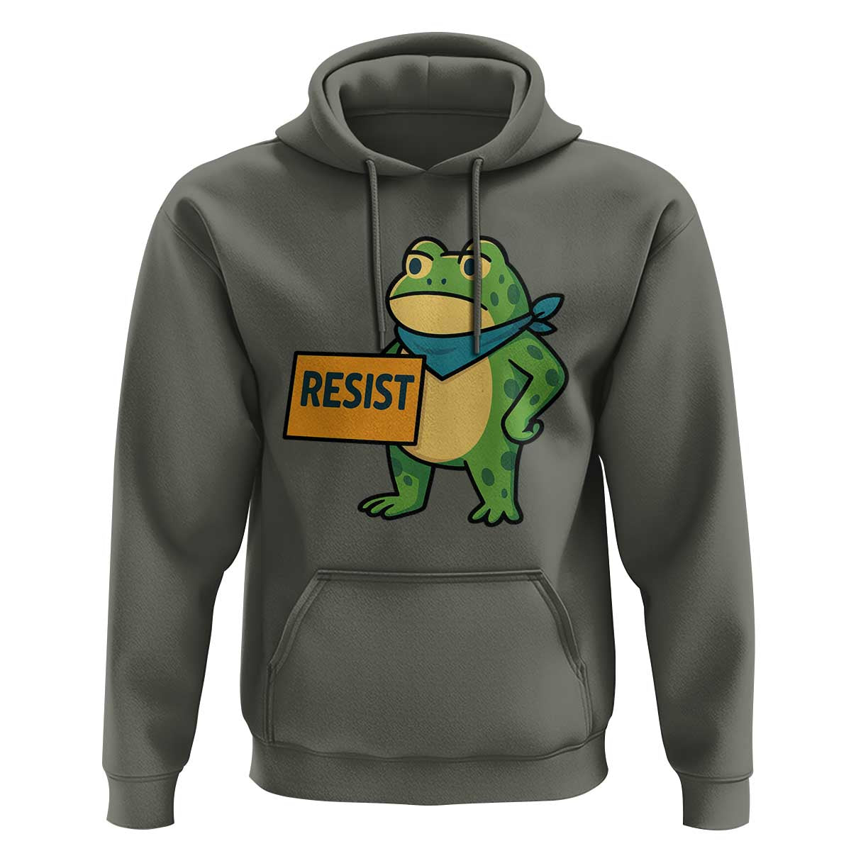 Retro Frog Resist Hoodie Free Portland Oregon Funny Cartoon Graphic - Wonder Print Shop