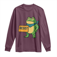 Retro Frog Resist Long Sleeve Shirt Free Portland Oregon Funny Cartoon Graphic - Wonder Print Shop