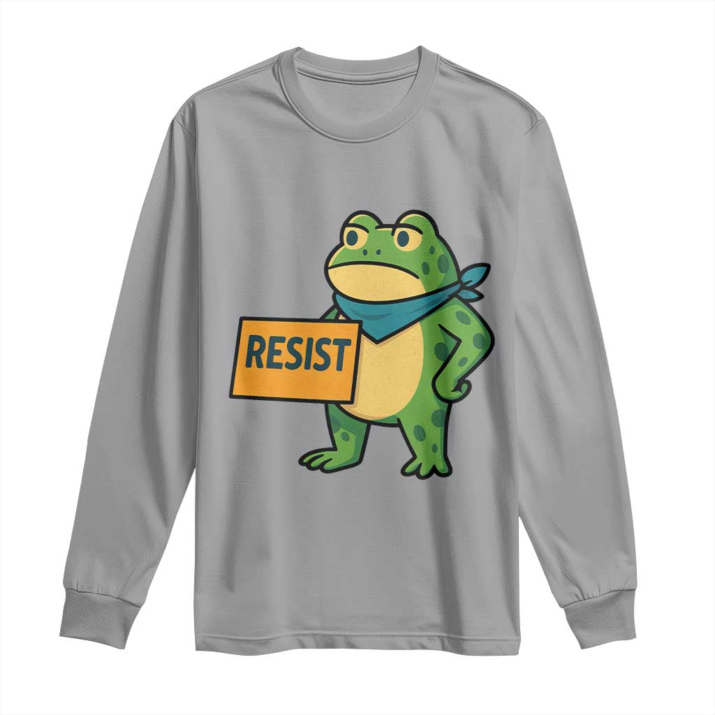 Retro Frog Resist Long Sleeve Shirt Free Portland Oregon Funny Cartoon Graphic - Wonder Print Shop