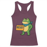 Retro Frog Resist Racerback Tank Top Free Portland Oregon Funny Cartoon Graphic - Wonder Print Shop