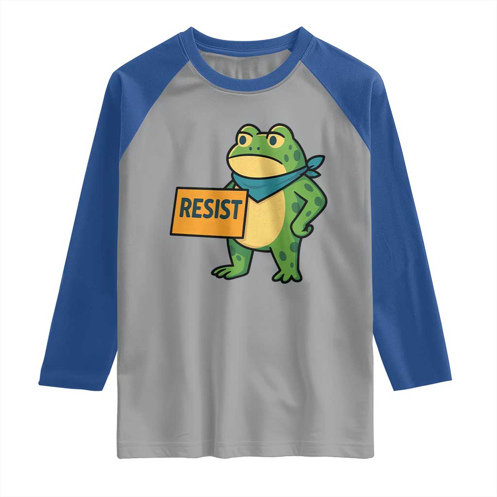 Retro Frog Resist Raglan Shirt Free Portland Oregon Funny Cartoon Graphic - Wonder Print Shop