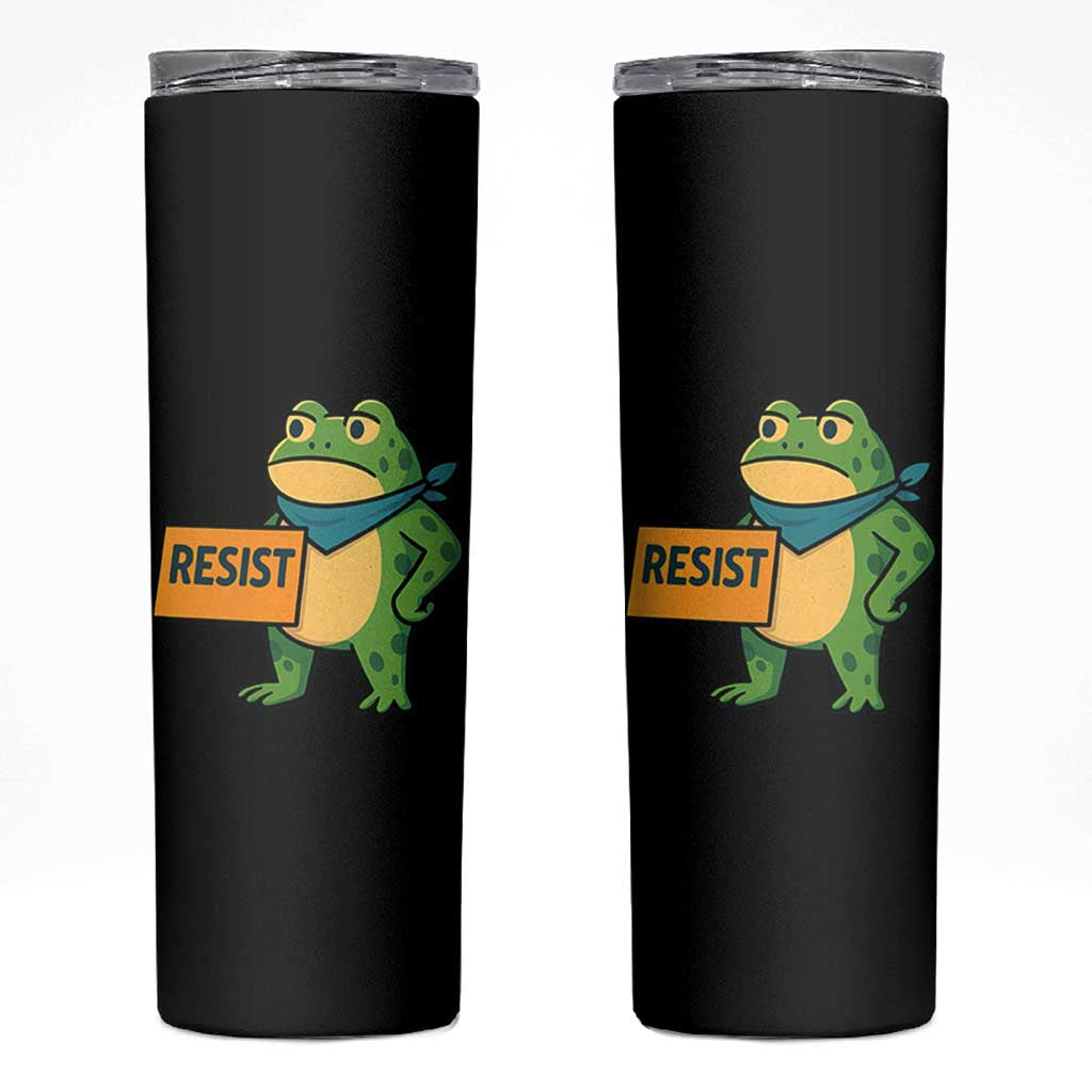 Retro Frog Resist Skinny Tumbler Free Portland Oregon Funny Cartoon Graphic - Wonder Print Shop