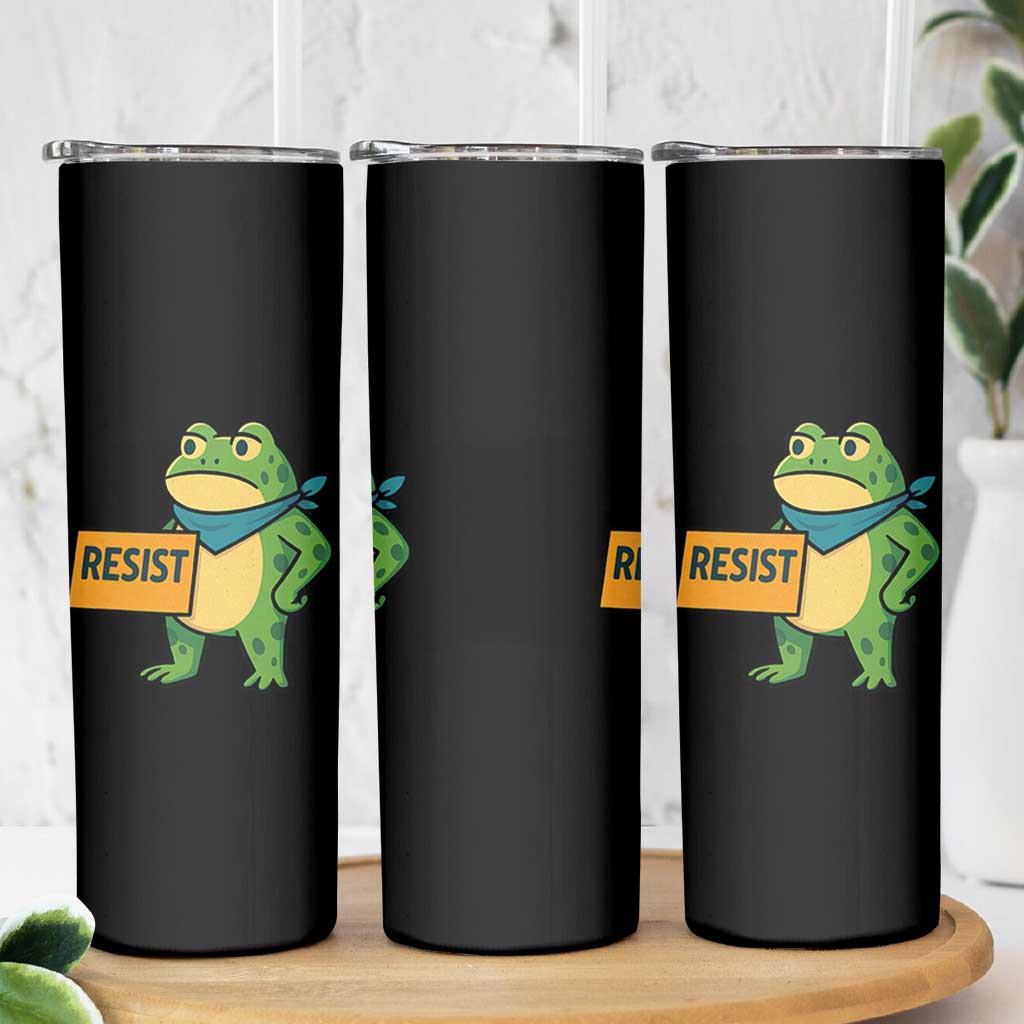 Retro Frog Resist Skinny Tumbler Free Portland Oregon Funny Cartoon Graphic - Wonder Print Shop