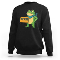 Retro Frog Resist Sweatshirt Free Portland Oregon Funny Cartoon Graphic - Wonder Print Shop