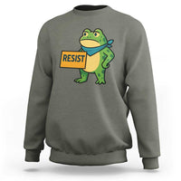 Retro Frog Resist Sweatshirt Free Portland Oregon Funny Cartoon Graphic - Wonder Print Shop