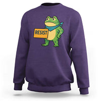 Retro Frog Resist Sweatshirt Free Portland Oregon Funny Cartoon Graphic - Wonder Print Shop