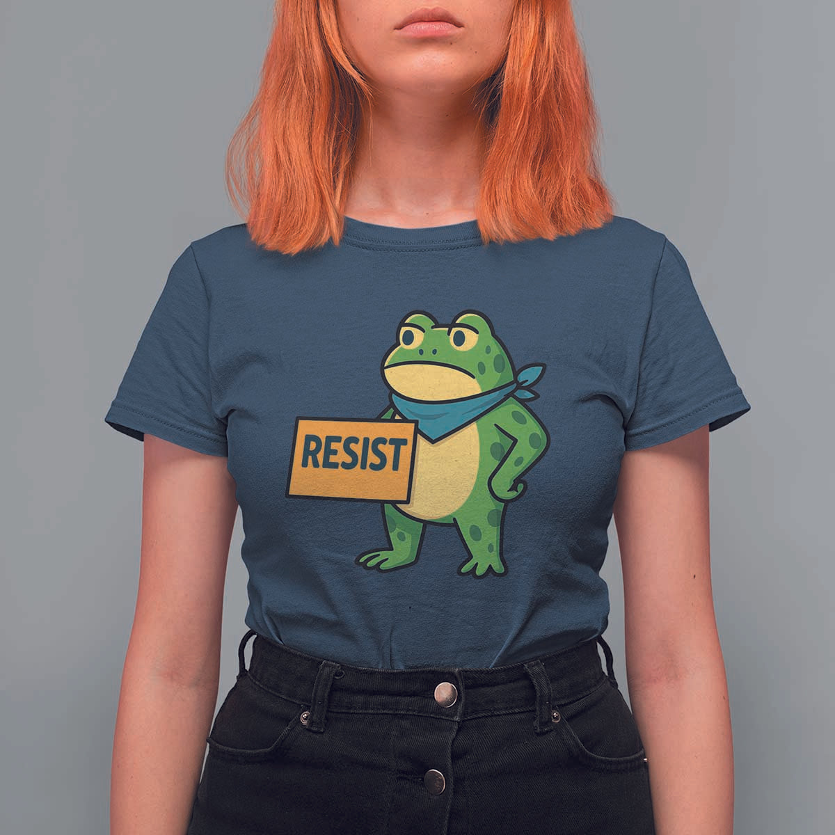 Retro Frog Resist T Shirt For Women Free Portland Oregon Funny Cartoon Graphic - Wonder Print Shop