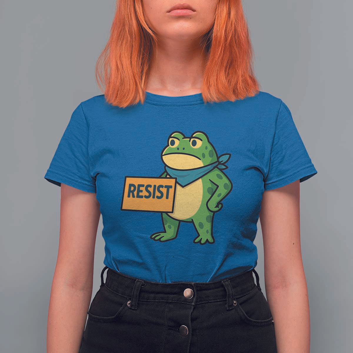 Retro Frog Resist T Shirt For Women Free Portland Oregon Funny Cartoon Graphic - Wonder Print Shop