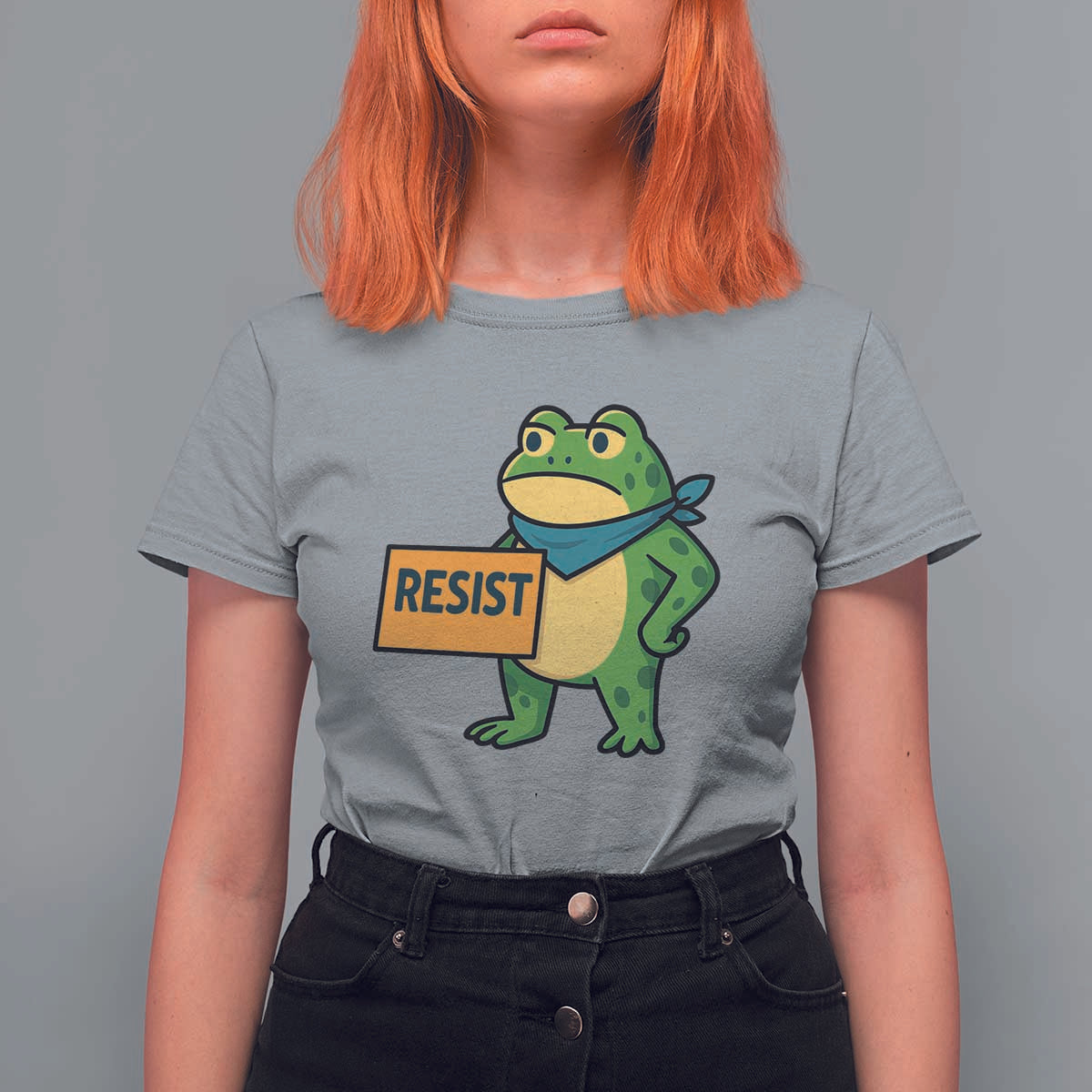 Retro Frog Resist T Shirt For Women Free Portland Oregon Funny Cartoon Graphic - Wonder Print Shop