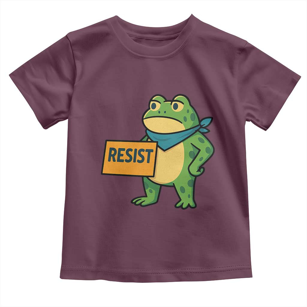 Retro Frog Resist Toddler T Shirt Free Portland Oregon Funny Cartoon Graphic - Wonder Print Shop