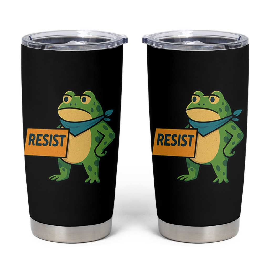 Retro Frog Resist Tumbler Cup Free Portland Oregon Funny Cartoon Graphic - Wonder Print Shop