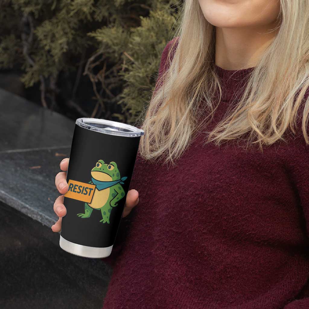 Retro Frog Resist Tumbler Cup Free Portland Oregon Funny Cartoon Graphic - Wonder Print Shop