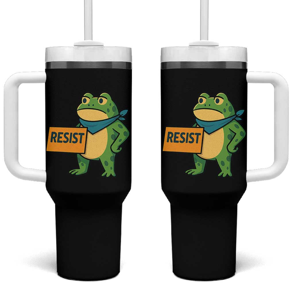 Retro Frog Resist Tumbler With Handle Free Portland Oregon Funny Cartoon Graphic - Wonder Print Shop