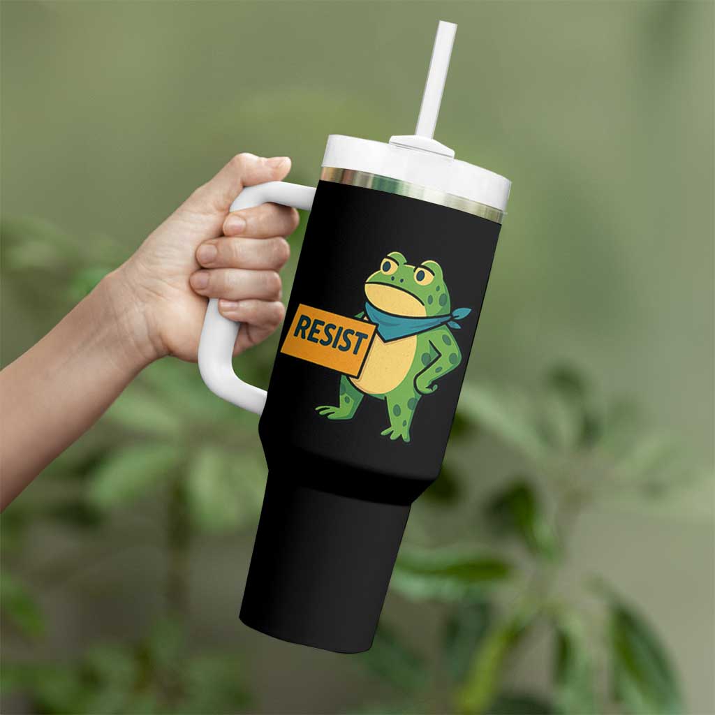 Retro Frog Resist Tumbler With Handle Free Portland Oregon Funny Cartoon Graphic - Wonder Print Shop
