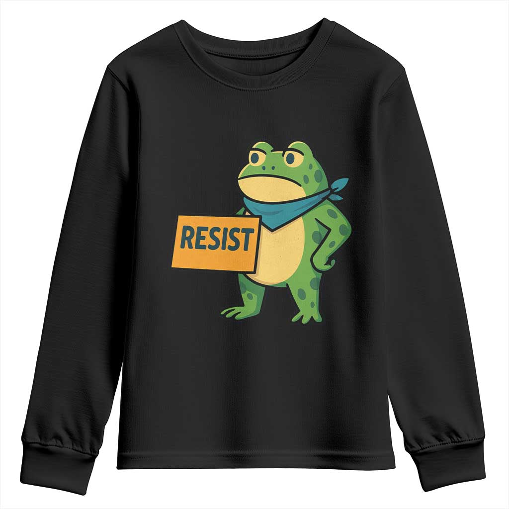 Retro Frog Resist Youth Sweatshirt Free Portland Oregon Funny Cartoon Graphic - Wonder Print Shop