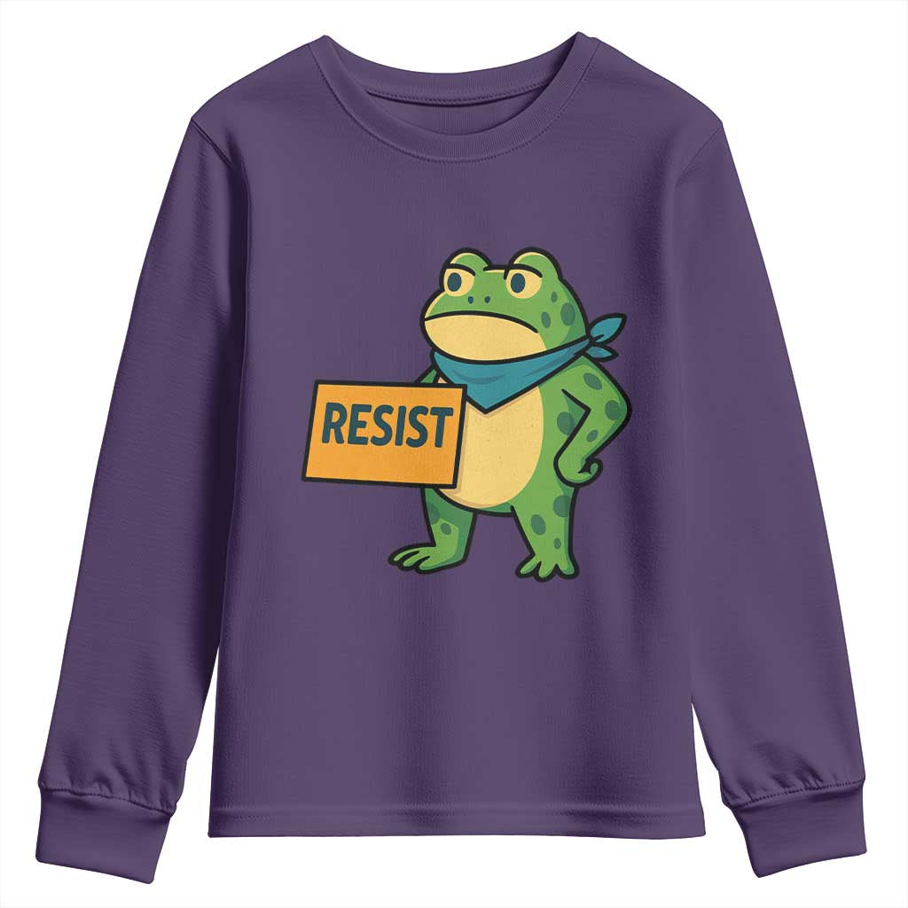 Retro Frog Resist Youth Sweatshirt Free Portland Oregon Funny Cartoon Graphic - Wonder Print Shop