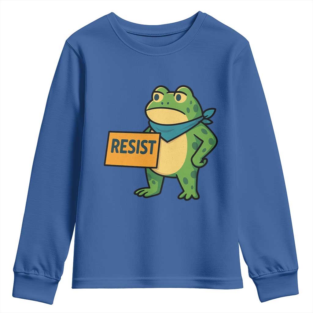 Retro Frog Resist Youth Sweatshirt Free Portland Oregon Funny Cartoon Graphic - Wonder Print Shop