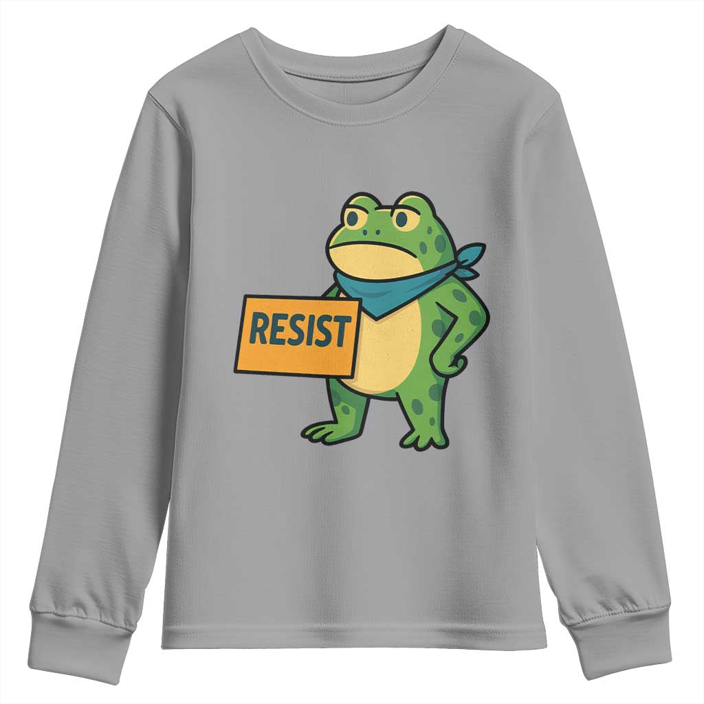Retro Frog Resist Youth Sweatshirt Free Portland Oregon Funny Cartoon Graphic - Wonder Print Shop