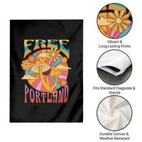 Retro Free Portland Patriotic Garden Flag Oregon Freedom Trippy 70s Mushroom Graphic - Wonder Print Shop