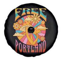 Retro Free Portland Patriotic Spare Tire Cover Oregon Freedom Trippy 70s Mushroom Graphic - Wonder Print Shop