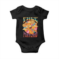 Retro Free Portland Patriotic Baby Onesie Oregon Freedom Trippy 70s Mushroom Graphic - Wonder Print Shop