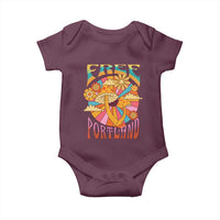 Retro Free Portland Patriotic Baby Onesie Oregon Freedom Trippy 70s Mushroom Graphic - Wonder Print Shop