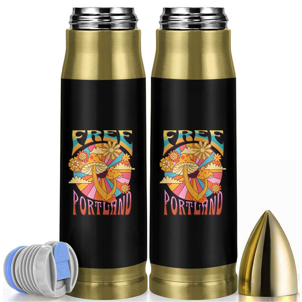 Retro Free Portland Patriotic Bullet Tumbler Oregon Freedom Trippy 70s Mushroom Graphic - Wonder Print Shop