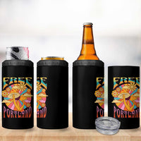 Retro Free Portland Patriotic 4 in 1 Can Cooler Tumbler Oregon Freedom Trippy 70s Mushroom Graphic - Wonder Print Shop
