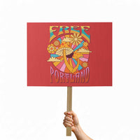 Retro Free Portland Patriotic Protest Sign Oregon Freedom Trippy 70s Mushroom Graphic - Wonder Print Shop