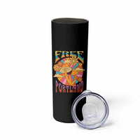 Retro Free Portland Patriotic Skinny Tumbler Oregon Freedom Trippy 70s Mushroom Graphic - Wonder Print Shop